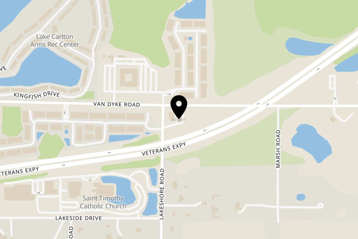 Map showing the location of Azul Tacos on 5524 Van Dyke Rd in Lutz